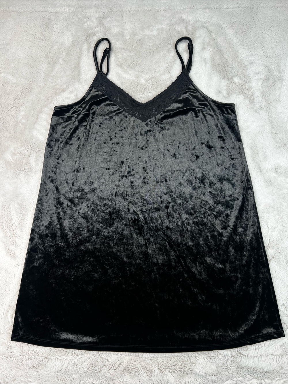 Torrid Crushed Velvet Velour Lace Trim Tank Top Size 0X Cami Sleep WHIMSIGOTH